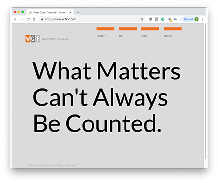 Website for West Coast Financial